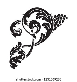 Retro baroque decorations element with flourishes calligraphic ornament. Vintage style design collection for Posters, Placards, Invitations, Banners, Badges and Logotypes.