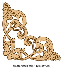 Retro baroque decorations element with flourishes calligraphic ornament. Vintage style design collection for Posters, Placards, Invitations, Banners, Badges and Logotypes.