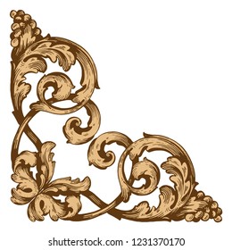 Retro baroque decorations element with flourishes calligraphic ornament. Vintage style design collection for Posters, Placards, Invitations, Banners, Badges and Logotypes.