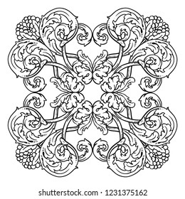 Retro baroque decorations element with flourishes calligraphic ornament. Vintage style design collection for Posters, Placards, Invitations, Banners, Badges and Logotypes.