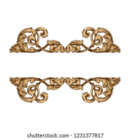 Retro baroque decorations element with flourishes calligraphic ornament. Vintage style design collection for Posters, Placards, Invitations, Banners, Badges and Logotypes.