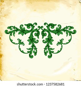 Retro baroque decorations element with flourishes calligraphic ornament. Vintage style design collection for Posters, Placards, Invitations, Banners, Badges and Logotypes.