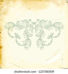 Retro baroque decorations element with flourishes calligraphic ornament. Vintage style design collection for Posters, Placards, Invitations, Banners, Badges and Logotypes.