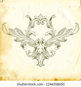 Retro baroque decorations element with flourishes calligraphic ornament. Vintage style design collection for Posters, Placards, Invitations, Banners, Badges and Logotypes.