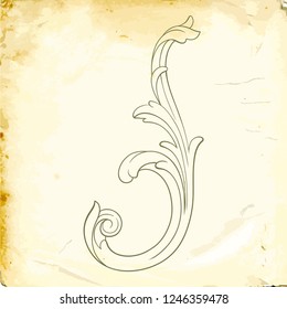 Retro baroque decorations element with flourishes calligraphic ornament. Vintage style design collection for Posters, Placards, Invitations, Banners, Badges and Logotypes.