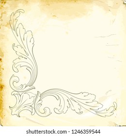 Retro baroque decorations element with flourishes calligraphic ornament. Vintage style design collection for Posters, Placards, Invitations, Banners, Badges and Logotypes.