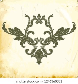 Retro baroque decorations element with flourishes calligraphic ornament. Vintage style design collection for Posters, Placards, Invitations, Banners, Badges and Logotypes.