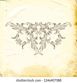Retro baroque decorations element with flourishes calligraphic ornament. Vintage style design collection for Posters, Placards, Invitations, Banners, Badges and Logotypes.