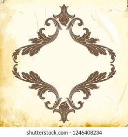 Retro baroque decorations element with flourishes calligraphic ornament. Vintage style design collection for Posters, Placards, Invitations, Banners, Badges and Logotypes.