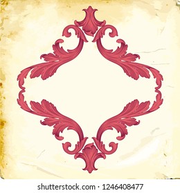 Retro baroque decorations element with flourishes calligraphic ornament. Vintage style design collection for Posters, Placards, Invitations, Banners, Badges and Logotypes.