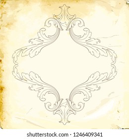 Retro baroque decorations element with flourishes calligraphic ornament. Vintage style design collection for Posters, Placards, Invitations, Banners, Badges and Logotypes.