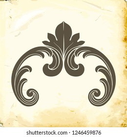 Retro baroque decorations element with flourishes calligraphic ornament. Vintage style design collection for Posters, Placards, Invitations, Banners, Badges and Logotypes.