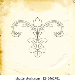 Retro baroque decorations element with flourishes calligraphic ornament. Vintage style design collection for Posters, Placards, Invitations, Banners, Badges and Logotypes.