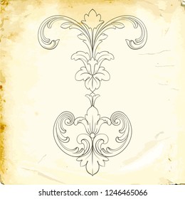 Retro baroque decorations element with flourishes calligraphic ornament. Vintage style design collection for Posters, Placards, Invitations, Banners, Badges and Logotypes.