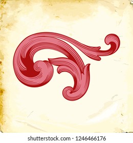 Retro baroque decorations element with flourishes calligraphic ornament. Vintage style design collection for Posters, Placards, Invitations, Banners, Badges and Logotypes.