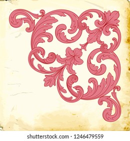 Retro baroque decorations element with flourishes calligraphic ornament. Vintage style design collection for Posters, Placards, Invitations, Banners, Badges and Logotypes.