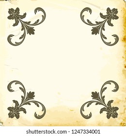 Retro baroque decorations element with flourishes calligraphic ornament. Vintage style design collection for Posters, Placards, Invitations, Banners, Badges and Logotypes.