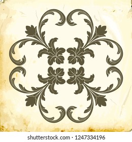 Retro baroque decorations element with flourishes calligraphic ornament. Vintage style design collection for Posters, Placards, Invitations, Banners, Badges and Logotypes.