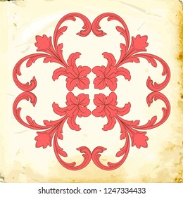 Retro baroque decorations element with flourishes calligraphic ornament. Vintage style design collection for Posters, Placards, Invitations, Banners, Badges and Logotypes.