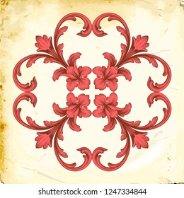 Retro baroque decorations element with flourishes calligraphic ornament. Vintage style design collection for Posters, Placards, Invitations, Banners, Badges and Logotypes.