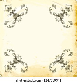 Retro baroque decorations element with flourishes calligraphic ornament. Vintage style design collection for Posters, Placards, Invitations, Banners, Badges and Logotypes.