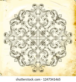 Retro baroque decorations element with flourishes calligraphic ornament. Vintage style design collection for Posters, Placards, Invitations, Banners, Badges and Logotypes.