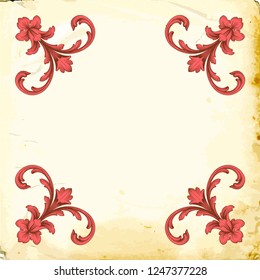 Retro baroque decorations element with flourishes calligraphic ornament. Vintage style design collection for Posters, Placards, Invitations, Banners, Badges and Logotypes.