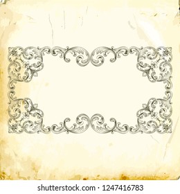Retro baroque decorations element with flourishes calligraphic ornament. Vintage style design collection for Posters, Placards, Invitations, Banners, Badges and Logotypes.