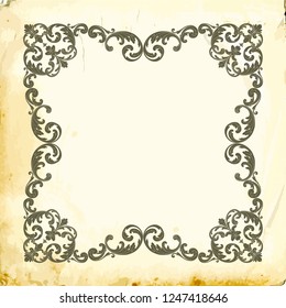 Retro baroque decorations element with flourishes calligraphic ornament. Vintage style design collection for Posters, Placards, Invitations, Banners, Badges and Logotypes.
