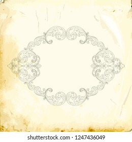 Retro baroque decorations element with flourishes calligraphic ornament. Vintage style design collection for Posters, Placards, Invitations, Banners, Badges and Logotypes.
