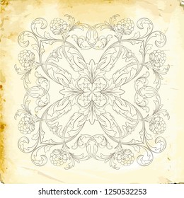 Retro baroque decorations element with flourishes calligraphic ornament. Vintage style design collection for Posters, Placards, Invitations, Banners, Badges and Logotypes.