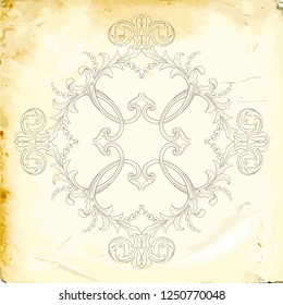 Retro baroque decorations element with flourishes calligraphic ornament. Vintage style design collection for Posters, Placards, Invitations, Banners, Badges and Logotypes.