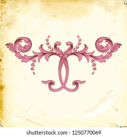Retro baroque decorations element with flourishes calligraphic ornament. Vintage style design collection for Posters, Placards, Invitations, Banners, Badges and Logotypes.