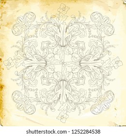 Retro baroque decorations element with flourishes calligraphic ornament. Vintage style design collection for Posters, Placards, Invitations, Banners, Badges and Logotypes.