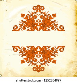 Retro baroque decorations element with flourishes calligraphic ornament. Vintage style design collection for Posters, Placards, Invitations, Banners, Badges and Logotypes.