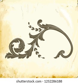 Retro baroque decorations element with flourishes calligraphic ornament. Vintage style design collection for Posters, Placards, Invitations, Banners, Badges and Logotypes.