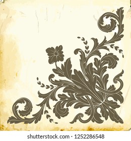 Retro baroque decorations element with flourishes calligraphic ornament. Vintage style design collection for Posters, Placards, Invitations, Banners, Badges and Logotypes.