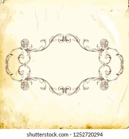 Retro baroque decorations element with flourishes calligraphic ornament. Vintage style design collection for Posters, Placards, Invitations, Banners, Badges and Logotypes.