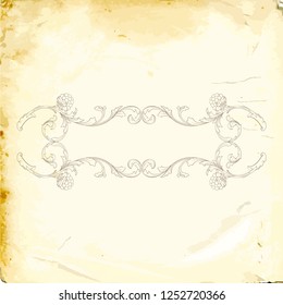 Retro baroque decorations element with flourishes calligraphic ornament. Vintage style design collection for Posters, Placards, Invitations, Banners, Badges and Logotypes.
