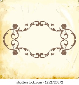 Retro baroque decorations element with flourishes calligraphic ornament. Vintage style design collection for Posters, Placards, Invitations, Banners, Badges and Logotypes.