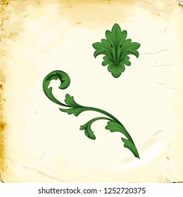 Retro baroque decorations element with flourishes calligraphic ornament. Vintage style design collection for Posters, Placards, Invitations, Banners, Badges and Logotypes.