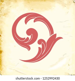 Retro baroque decorations element with flourishes calligraphic ornament. Vintage style design collection for Posters, Placards, Invitations, Banners, Badges and Logotypes.