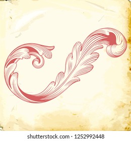 Retro baroque decorations element with flourishes calligraphic ornament. Vintage style design collection for Posters, Placards, Invitations, Banners, Badges and Logotypes.
