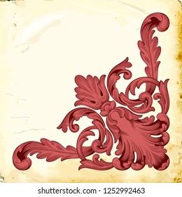 Retro baroque decorations element with flourishes calligraphic ornament. Vintage style design collection for Posters, Placards, Invitations, Banners, Badges and Logotypes.
