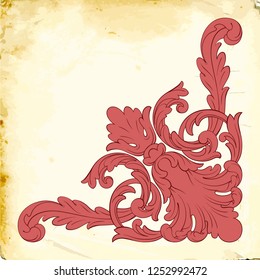 Retro baroque decorations element with flourishes calligraphic ornament. Vintage style design collection for Posters, Placards, Invitations, Banners, Badges and Logotypes.