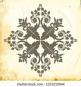 Retro baroque decorations element with flourishes calligraphic ornament. Vintage style design collection for Posters, Placards, Invitations, Banners, Badges and Logotypes.