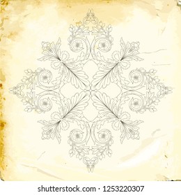 Retro baroque decorations element with flourishes calligraphic ornament. Vintage style design collection for Posters, Placards, Invitations, Banners, Badges and Logotypes.