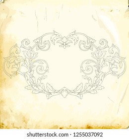 Retro baroque decorations element with flourishes calligraphic ornament. Vintage style design collection for Posters, Placards, Invitations, Banners, Badges and Logotypes.