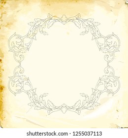 Retro baroque decorations element with flourishes calligraphic ornament. Vintage style design collection for Posters, Placards, Invitations, Banners, Badges and Logotypes.