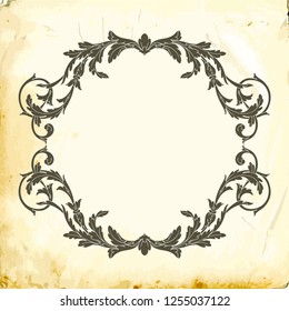 Retro baroque decorations element with flourishes calligraphic ornament. Vintage style design collection for Posters, Placards, Invitations, Banners, Badges and Logotypes.
